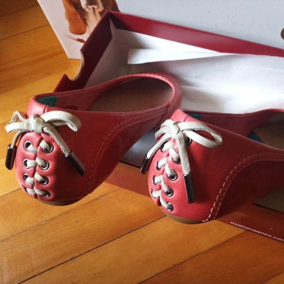 Hush Puppies Chaste Skimmer Flats, Coral Leather, Size 8.5M - Picture 3 of 9
